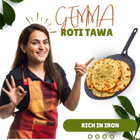Cast Iron Roti Tawa for Perfect Chapati & Roti Heavy Bottom & Non-Stick Black