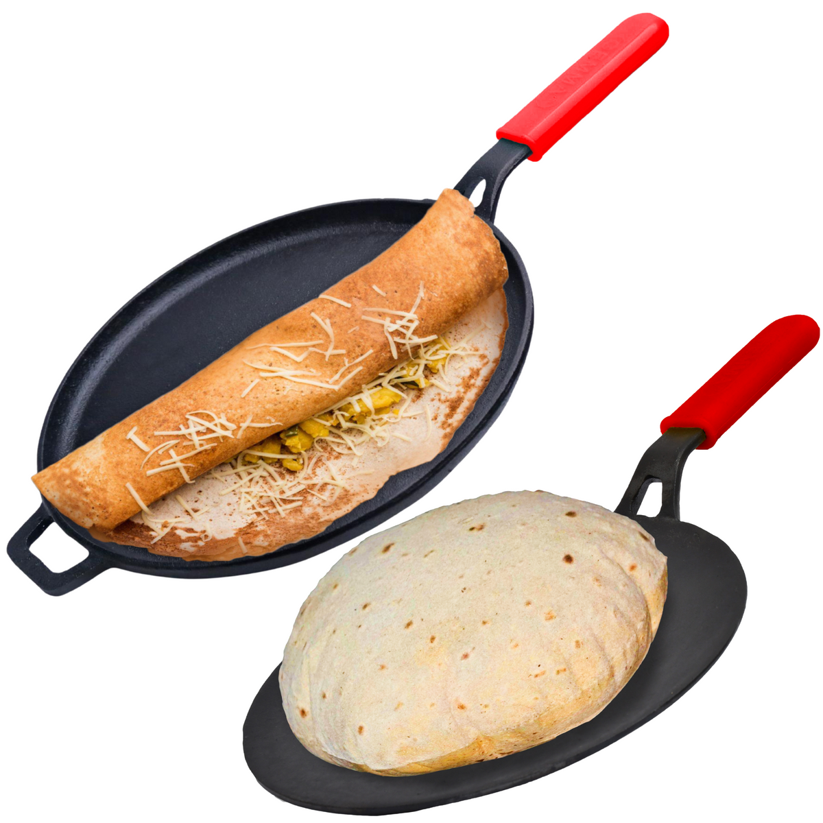 Cast Iron Pre-Seasoned Dosa Tawa Non Stick and Roti Tawa | GEMMA ...