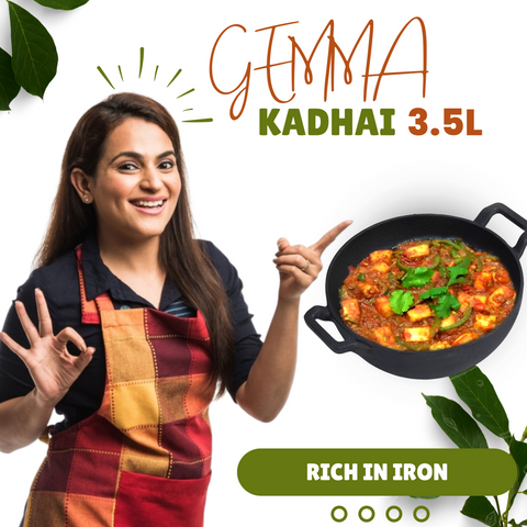 Cast Iron Kadai/Kadai for Cooking and deep Frying Cast-Iron Kadai 3 Liter