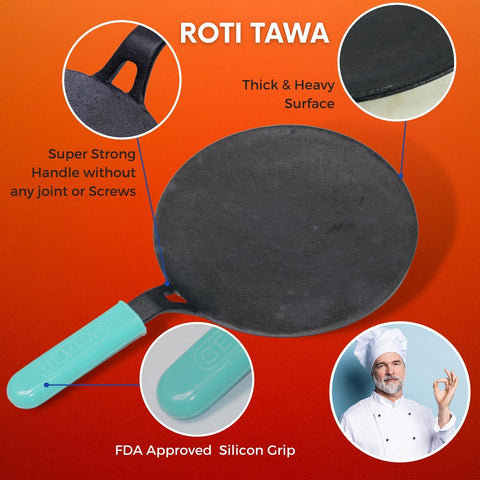 CAST IRON FRY PAN PLUS ROTI TAWA COMBO